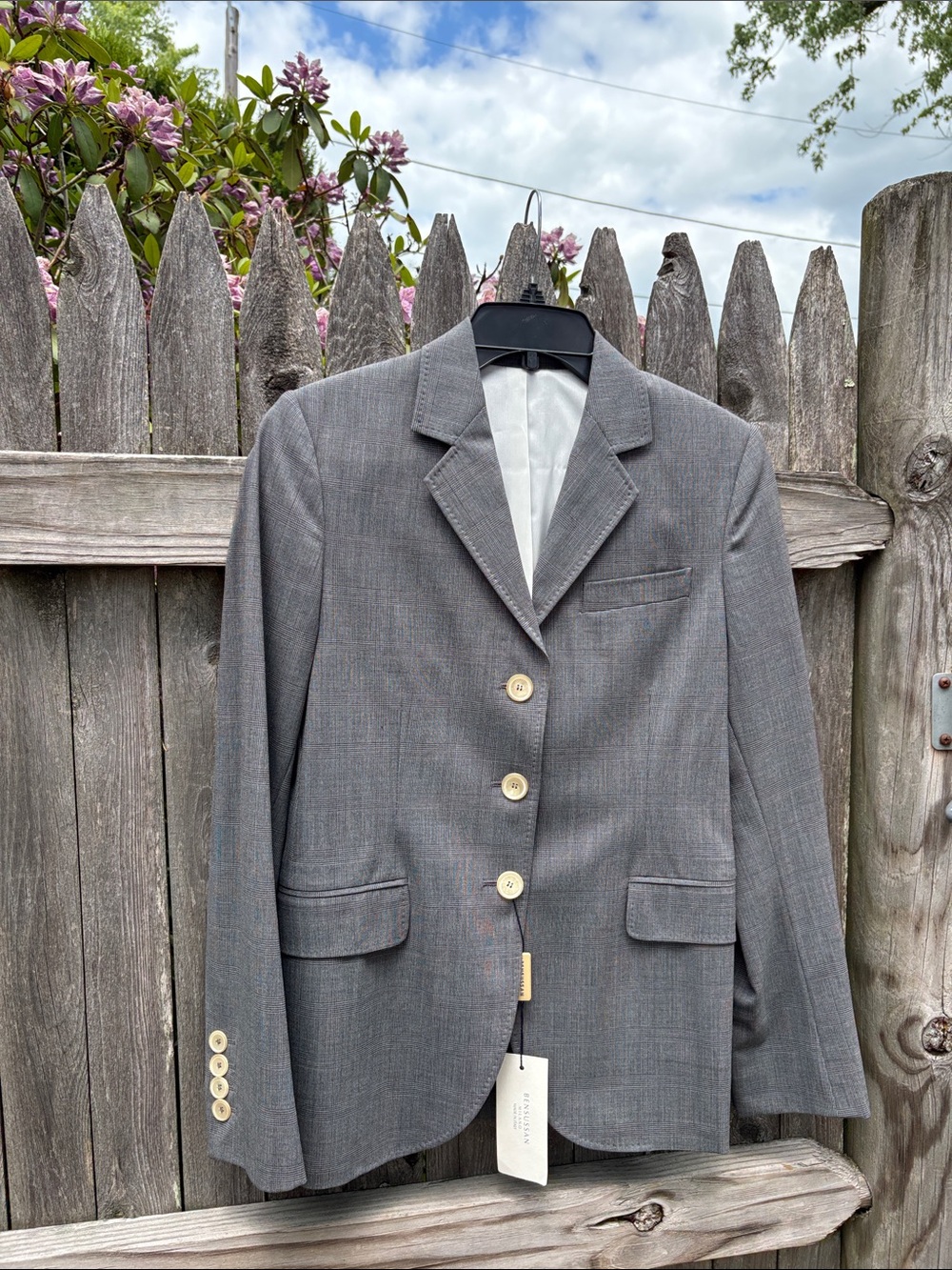Bensussan Milano size 42 grey wool blazer. NWT!!